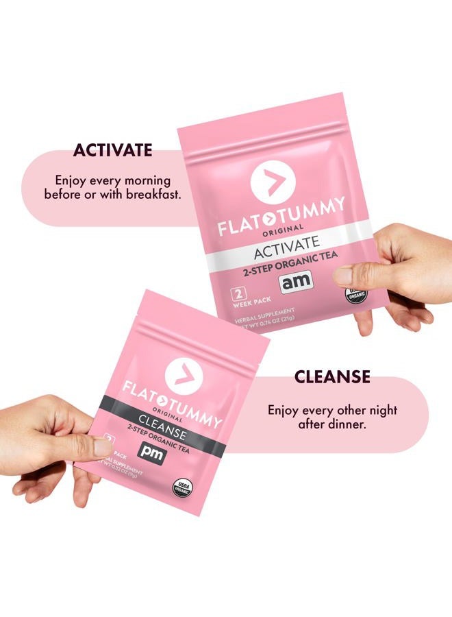 Flat Tummy شاي ديتوكس بخطوتين - برنامج لمدة 2 أسبوع - لتعزيز الطاقة، تسريع الأيض، وتقليل الانتفاخ - تطهير طبيعي بالكامل مع الشاي الأخضر، الهندباء، الشمر، والمزيد - Image 2